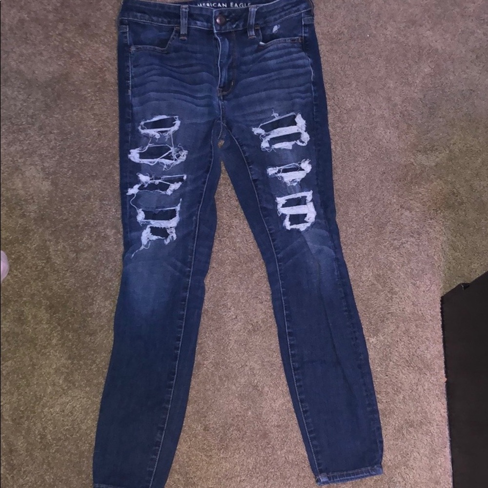 Ripped but patched American eagle jeans!